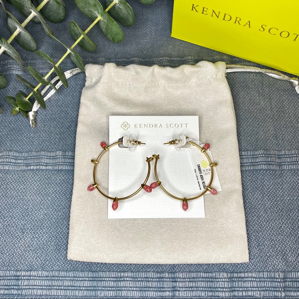 Kendra Scott Freida Hoops in Burnt Sienna Howlite